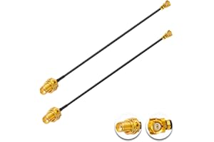 Vecys 2PCS U.F.L1 a SMA Hembra Cable Coaxial de Baja Pérdida 2" /5CM U.F.L1 1.37mm Mini-Coaxial Pigtail Cable para Routers Inalámbricos Mini PCIE Tarjetas de Red PCI Wi-Fi WAN Repetidor