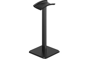 Nayubo Headphone Stand, Universal Headset Display Hanger Rack Aluminum Headset Holder with Flexible Headrest Gaming Headset Stand Earphone Stand for All Headphones Size (Black)