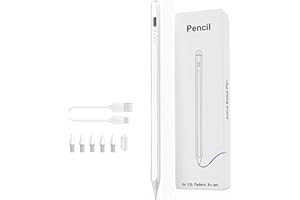 AQSQWQ Stylet pour iPad (2018-2024) avec Charge Rapide Rejet de la Paume et Sensibilité à l'inclinaison, Pencil pour iPad Pro 11"/12.9",iPad 10/9/8/7/6,iPad Air 5/4/3,iPad Mini 5/6