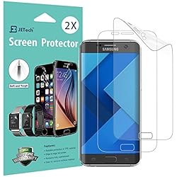 JETech Protector de Pantalla para Samsung Galaxy S7 Edge, Cubierta Completa, Transparentes, 2 Unidades