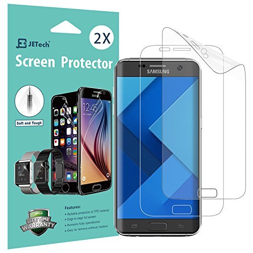 JETech Protector de Pantalla para Samsung Galaxy S7 Edge, Cubierta Completa, Transparentes, 2 Unidades