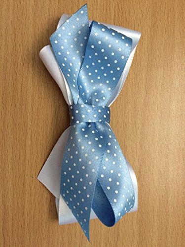 Babys Girls Hair bows blue and white