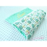 Igel Babydecke mint mit kuscheligen mint Plüsh Minky, Personalisierung mög.