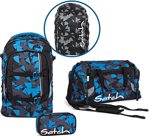 Preisvergleich Produktbild Satch Schulrucksack-Set 4-TLG Pack Blue Triangle Blau