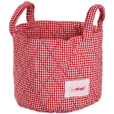 Minene Uk Ltd Small Storage Basket with Gingham (Red)