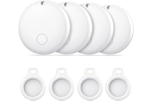 Ajblg Android Smart Tag, Tracker Compatible con Google Find Hub App, Localizador Bluetooth (Sólo Android), Rastreador para Llaves, Cartera, Equipaje, Impermeable IP68, 4 Blanco
