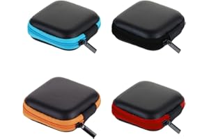 BCZR Custodia Cuffie 4 Pezzi-Custodia Cuffie Bluetooth-Porta Auricolari con Filo-Porta Cuffie Bluetooth-Mini Custodia per Auricolari-Custodia Portatileper Cuffie con Cerniera