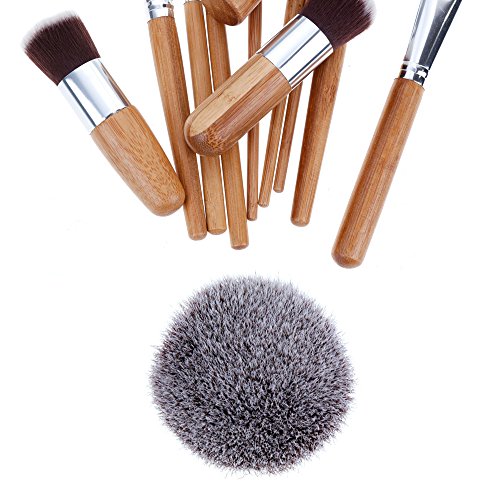 Rovtop 11-teiliges Makeup Pinsel Set Pinselset mit Tasche und Schwamm Make-up Premium Synthetische Borsten Pinselhaare - 2