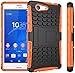 Produktbild Nnopbeclik Sony Xperia Z3 Compact /Z3 Mini Hülle, Dual Layer Rugged Armor stoßfest Handy Schutzhülle Silikon Tasche für Sony Xperia Z3 Compact /Z3 Mini - Orange + 1x Display Schutzfolie Folie