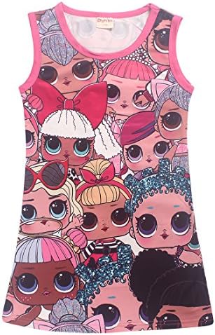 ZFFSD Short Sleeve Kids Dresses for Girls Children Clothing (6-7Y)