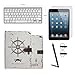 Apple iPad Mini1 iPad Mini2 iPad Mini 3 keyboard case , Boriyuan Black Night /Chic Retro Vintage Luxury Leather Case Cover For Apple iPad Mini1 iPad Mini2 iPad Mini 3 7.9 Inch - With Built-in Stand / Smart Cover Auto Wake & Sleep / Insert Buckle Design 7.9 Inch With Free Wireless Keyboard + Screen Protector+ Stylus