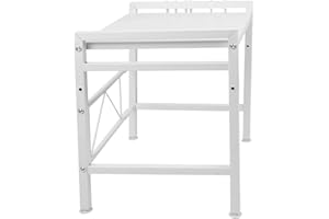 HUOLE Erweiterbares Mikrowellen Regal, 2-stufiges Mikrowellenregal Mikrowellenhalter Organizer Einstellbar Länge für Bäckerregale, Mikrowellenständer mit Haken-40/64 * 45 * 36,5 cm – weiß