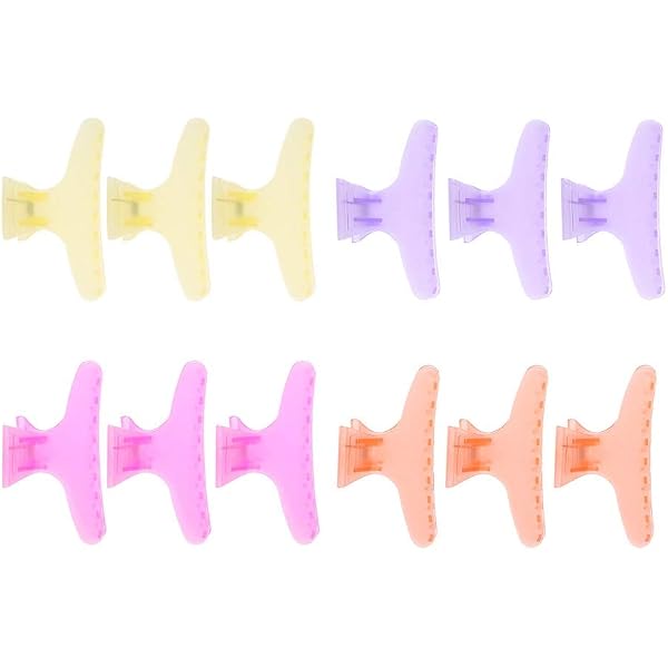 LuLiyLdJ 10er-Pack Schmetterlings-Haarspangen | 5 Schwarz, 5 Weiß | 8 Cm Breite | Für Salon & Heimgebrauch