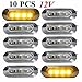 Price comparison product image 10x 12V 4 LED side outline orange amber marker lights with clear lens chrome bezel truck car caravan motorhome bus van exterior/interior use