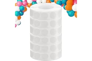 WISYOK 3000pcs Colle Ballon, 6 rouleaux Colle Ballon, Pastilles Adhésives Double Face pour Ballon, Amovible Autocollant Adhésif, Ruban Autocollant