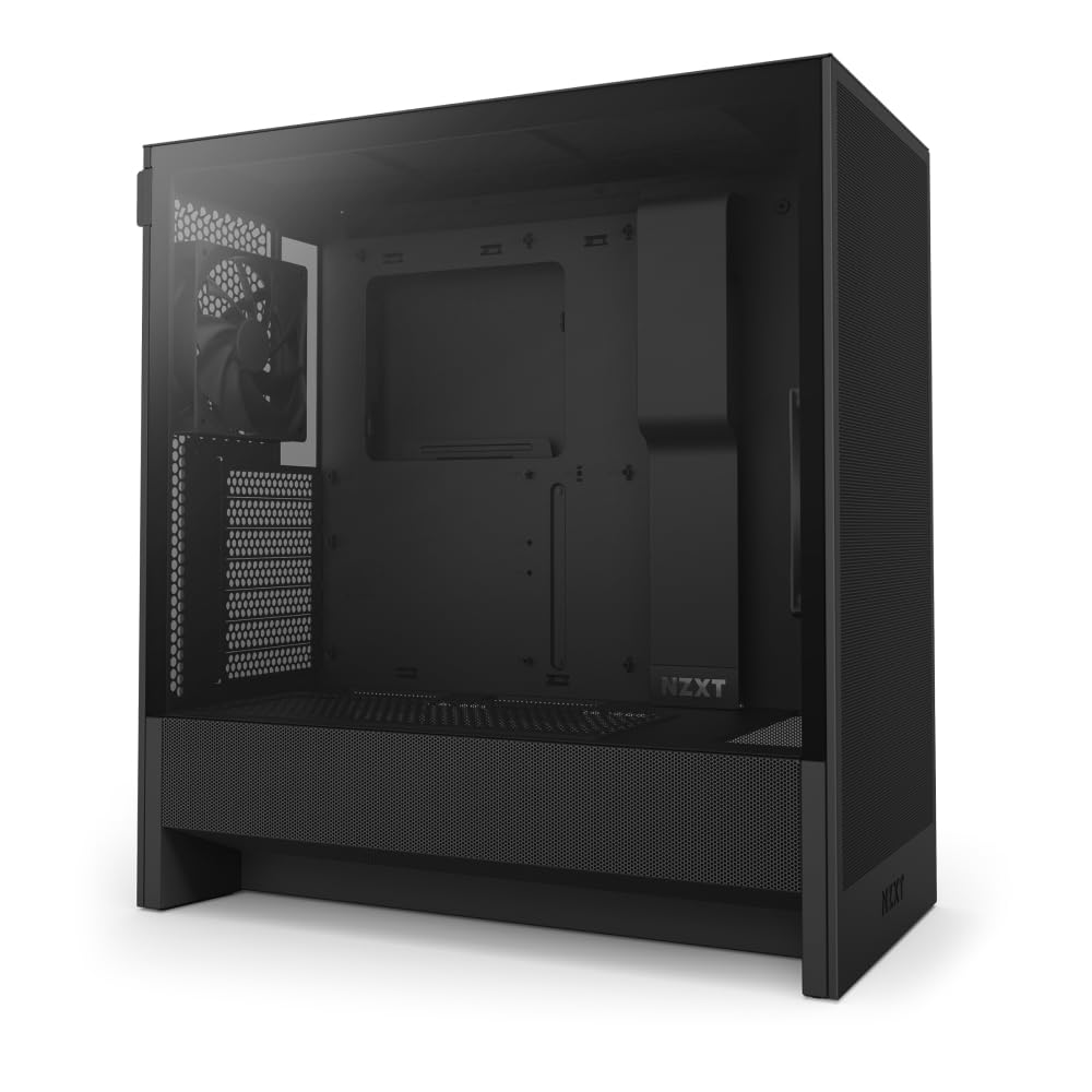 NZXT H5 Flow (2024) ATX Mid Tower Black with Tempered Glass Side Panel and USB 3.2 Gen 2x2 Type-C, USB 3.2 Gen 1 Type-A