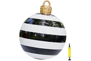 KKPLZZ Świąteczna dekoracja, nadmuchiwane piłeczki, 60 cm gigantyczne bombki świąteczne, wystrój zewnętrzny, ozdoby i dekoracje świąteczne