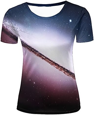 3D Tshirts For Women Glowing Universe Scientific Galaxy Printed Tees XXL