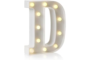 anso LED Alphabet Letter & Number Light Sign Decorations Lamp for Home Birthday Party Event Night Lights 22cm (D)