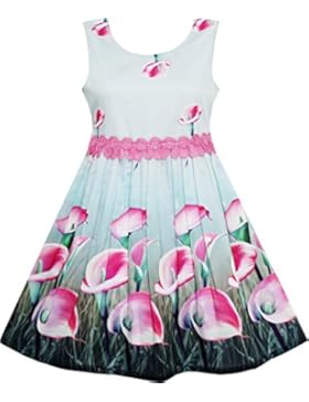 Sunny Fashion - Vestito floreale, bambina, rosa