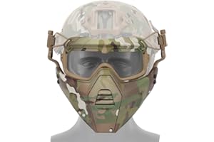 OAREA FAST - Gafas protectoras para casco con máscara facial extraíble para airsoft, paintball, fiesta de Halloween
