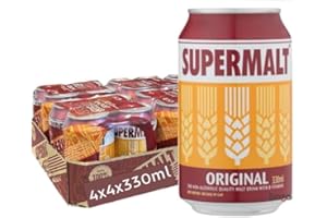 BAZACHI Supermalt Original Non-Alcoholic Vegan Malt Drink with B Vitamins 4 x 330ml (Pack of 4)