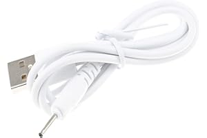 RuenTech Caricatore USB DC di ricambio da 2,0 mm, cavo di alimentazione DC 5 V, fonte di ricarica per presa da 2,0 mm, tablet, pennino di ricarica, bianco, 2 mm, classico