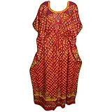 Indiatrendzs Women Kimono Kaftan Nightdress Printed Light Viscose Sleepwear Long Maxi Nighty