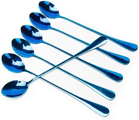 Long-handled ice tea spoon, cocktail stir spoons, stainless steel coffee spoons, Set of 6