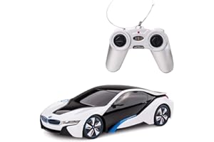 LIBERTY IMPORTS Rastar 48400 BMW I8 Remote Control Car, Black & White, 1:24 Scale