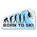 Produktbild 2 x BORN TO SKI Vinyl Aufkleber Aufkleber Laptop Reise Gepäck Auto Ipad Schild Fun # 6592 - 25cm/250mm Wide