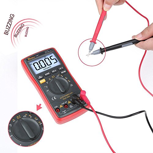 RAGU 17B Digital Multimeter mit Ohm Volt Amp Diodendurchlauftest, LCD Display mit Hintergrundbeleuchtung, automatische Messbereichserkennung (Auto-Ranging) elektronisches Messgerät Tester - 5