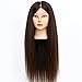 Neverland 70% Hair 26" Long Hair Hairdressing Training Head with Clamp Dark Brown UK STOCK