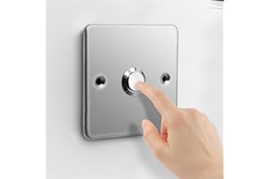 SPORTARC Pannello per Campanello in Acciaio - Interruttore Con Pulsante di Ripristino Automatico per Parete (Argento)