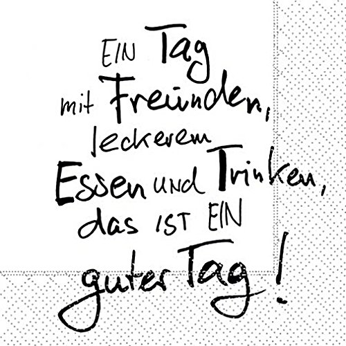 20 SERVIETTEN 3 lg PARTY EIN TAG MIT FREUNDEN ESSEN GEBURTSTAG TISCHDEKO DEKO