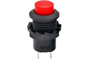 FUCHSWERK Drucktaster rund Taster 12mm DIY Druckschalter AC 1,5A/230V 12V NON-Momentan button Taster | Rot