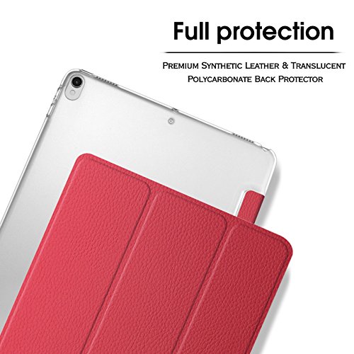 iPad Pro 10,5 Hülle, Infiland Ultra Smart Slim Lightweight Schutzhülle Cover für Apple Neu iPad Pro 10,5″ Display 2017(mit Auto Schlaf / Wach Funktion)(Rot) - 3