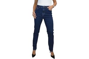 PAULO DUE Women's High Waisted Straight Leg Stretch Denim Jeans Ladies 31" Pants UK