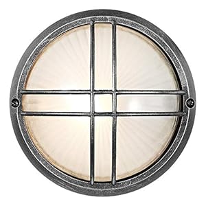 Lampada a tartaruga o da parete Circolare per esterni Nero/Argento Alluminio pressofuso:FBM - immagine 4