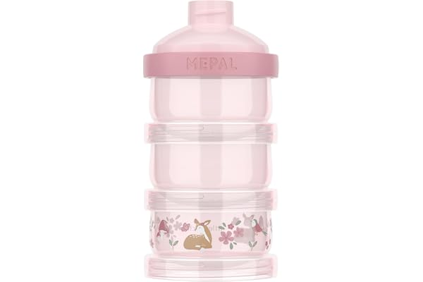 Mepal - Doseur pour Lait en Poudre 3 Étages Mio Little Dutch, Joint Hermétique et Distributeur, pour Conserver et Distribuer des Formules, Empilez Autant Que Nécessaire, 360 ml, Fairy Garden