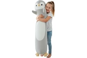 Aiuidun Pingvin gosedjur, lång plyschkudde, 110 cm, mjukt mjukisdjur för barn och vuxna, söt pingvin-mjukisdjur, som present