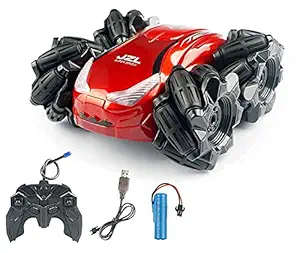 ALEENA Cool Rechargeable 360? Exciter Tumbling RC Stunt Car with Cool Light Remote Control Toys for Kids.H