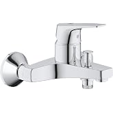 Grohe Start Flow, Grifo de ducha o ba&ntilde;era monomando (montaje en pared y salida inferior, inversor autom&aacute;tico, menor consumo d