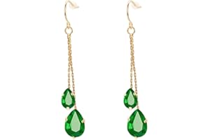 Vissen Zirconium Boucles d'oreilles Femme pendante plaqué or strass crochet boucle oreille chaine d'oreille chaîne cadeau bijoux