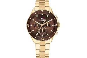 Tommy Hilfiger Analogowy zegarek kwarcowy wielofunkcyjny dla kobiet z kolekcji z bransoletką ze stali nierdzewnej w kolorze złotym-1782709