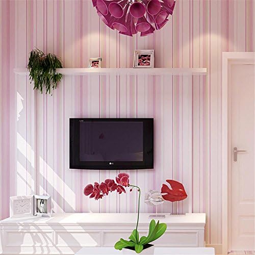 CLOERE Children's series, simple cartoon strip non-woven fabric wallpaper and wall decorations (green ornament) , pink