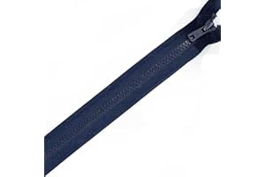 Plush Addict Heavy Duty Chunky Plastic Open-Ended Zip Fasteners for Sewing, Crafts, Clothing and Accessories - Navy - 24" (61cm)