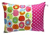 Kissenhülle Babykissen 30 X 40 cm "Apfel Pink Orange Grün Punkte Pink-Weiß" Eule Vögel Vogel Kissenbezug für Kissen 100 % Baumwolle BW Kinderzierkissen Mädchen Jungen von TryPinky Handmade