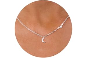 PRTGL Silver Necklace - 14k White Gold Plated Bee Cross Star of Savid Moon Bird Butterfly Flower Fish Plane Bow Snowflake Softball Turtle Pendant Necklaces
