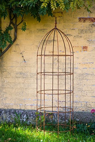 Blumenhilfe Ø 45cm Rankhilfe Obelisk Rost Höhe: 150 cm Rankgitter